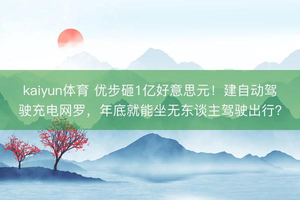 kaiyun体育 优步砸1亿好意思元！建自动驾驶充电网罗，年底就能坐无东谈主驾驶出行？