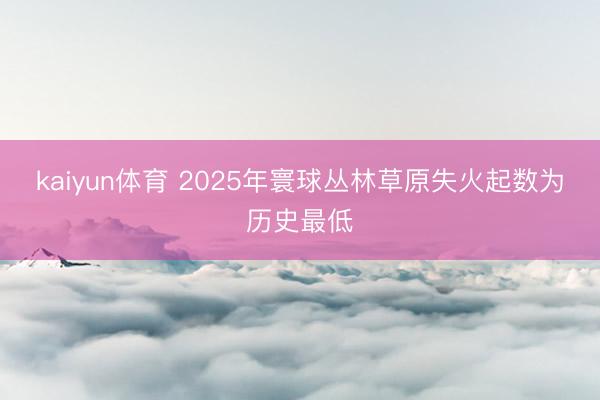 kaiyun体育 2025年寰球丛林草原失火起数为历史最低