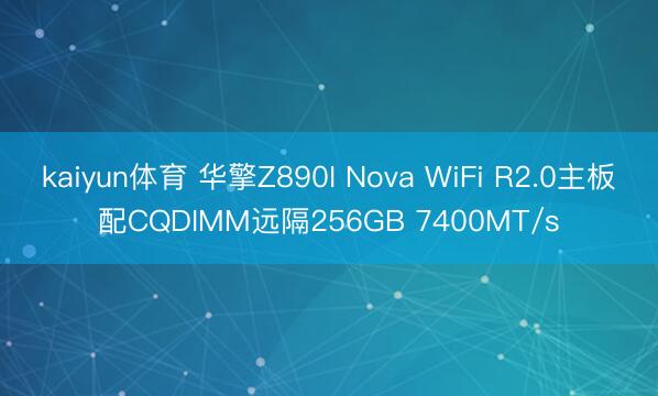 kaiyun体育 华擎Z890I Nova WiFi R2.0主板配CQDIMM远隔256GB 7400MT/s