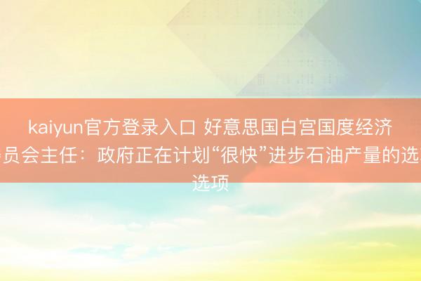 kaiyun官方登录入口 好意思国白宫国度经济委员会主任：政府正在计划“很快”进步石油产量的选项